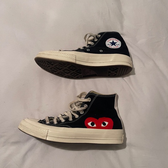Comme Des Garcons PLAY x Converse Unisex Chuck Taylor High Top Sneakers - Picture 2 of 5